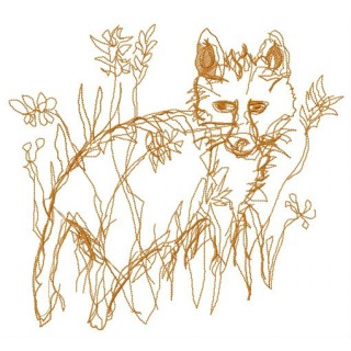 Children's fox drawing embroidery design - Embroidery Design