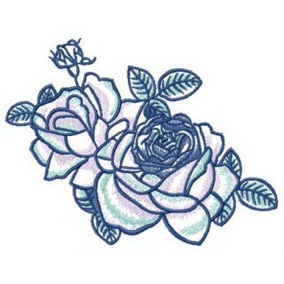 Garden roses embroidery design - Embroidery Design