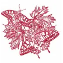 Autumn butterflies 3 embroidery design preview showing detailed stitching pattern