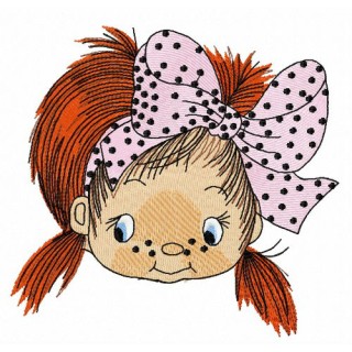 Cute little fisher girl 2 embroidery design - Embroidery Design