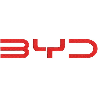 BYD classic logo embroidery design showcased on a textured fabric background, highlighting intricate stitching details.