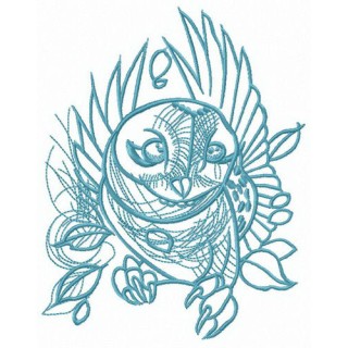 Owl flying embroidery design - Embroidery Design