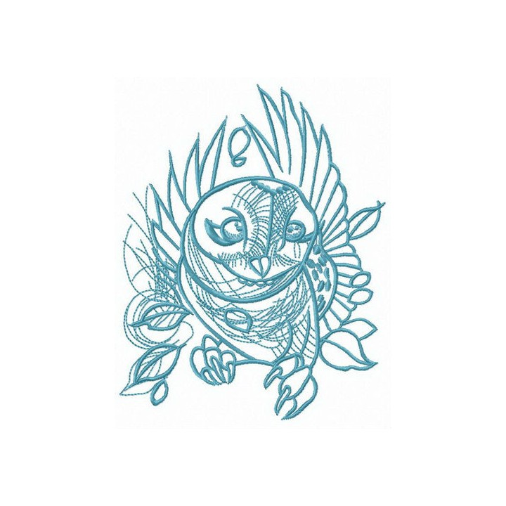 Owl flying embroidery design - Embroidery Design
