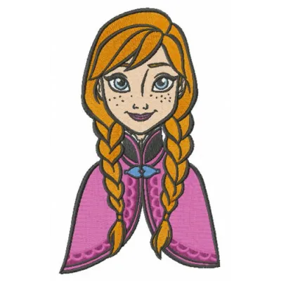 Young Anna embroidery design preview showing detailed stitching pattern