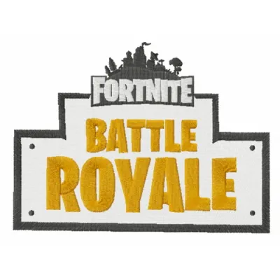 Fortnite Battle Royale logo embroidery design preview showing stitched pattern