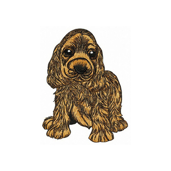 Golden English cocker spaniel embroidery design - Embroidery Design