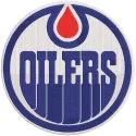 Edmonton Oilers logo embroidery design featuring the team's iconic blue and orange colors on a textured background.
