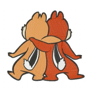 Chipmunk brothers embroidery design - Embroidery Design