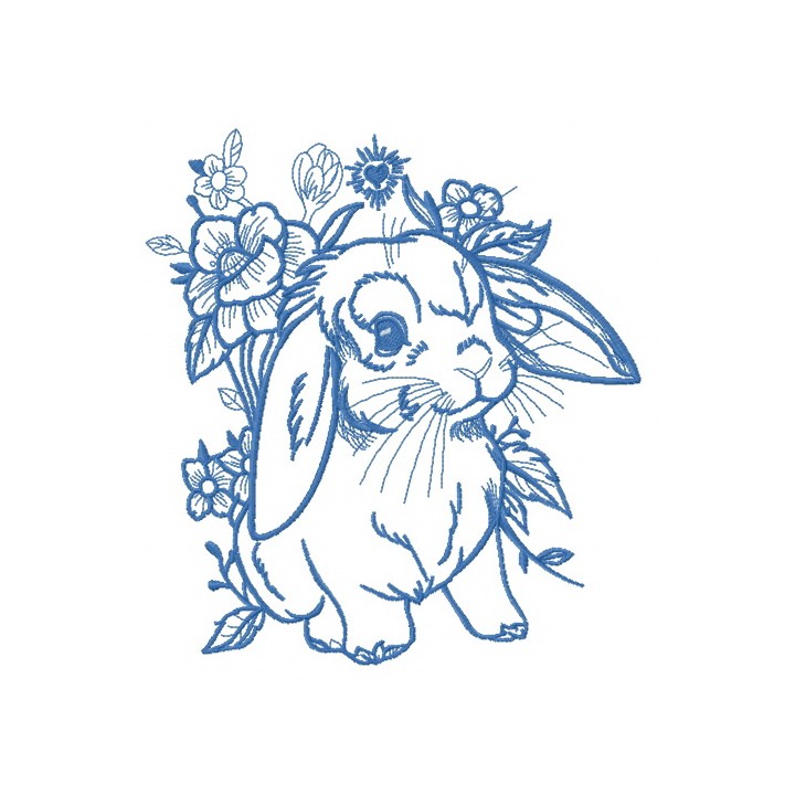 Lop-eared bunny 9 embroidery design - Embroidery Design