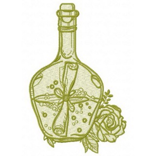 Bottle and flowers 3 embroidery design - Embroidery Design