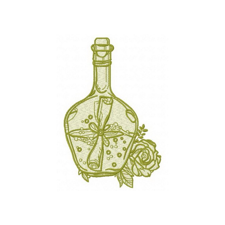Bottle and flowers 3 embroidery design - Embroidery Design