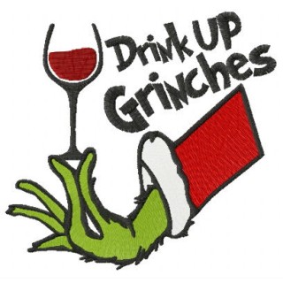Drink up Grinches red vine embroidery design - Embroidery Design