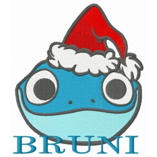 Bruni in Santa hat embroidery design - Embroidery Design