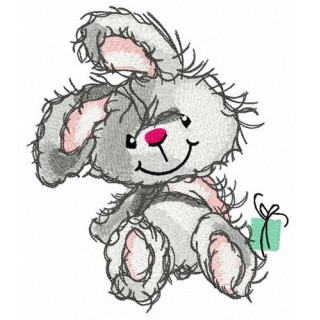 Waiting for big present embroidery design - Embroidery Design