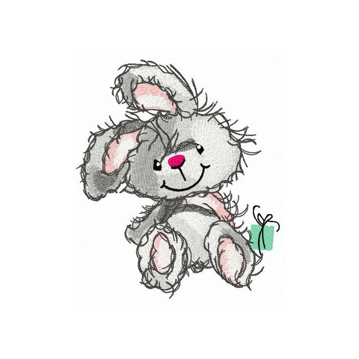 Waiting for big present embroidery design - Embroidery Design