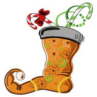 Christmas sock 5 embroidery design - Embroidery Design