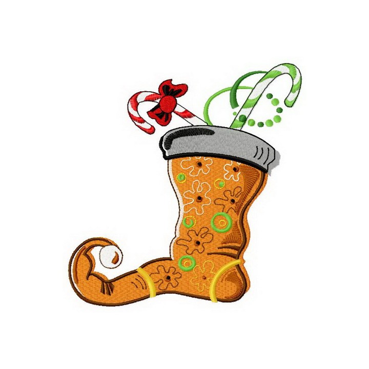 Christmas sock 5 embroidery design - Embroidery Design