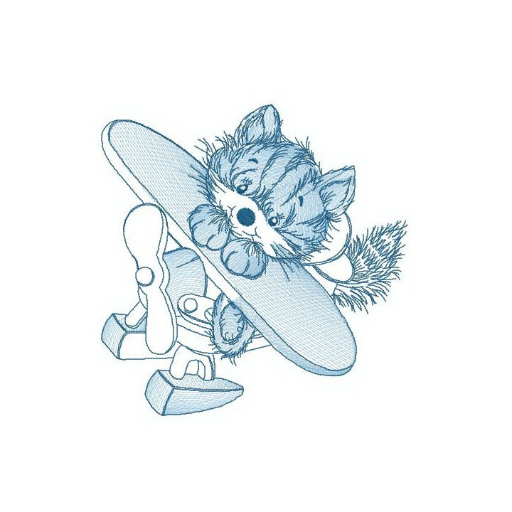 Brave kitten embroidery design - Embroidery Design