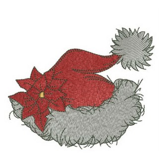 Santa hat with flower embroidery design - Embroidery Design
