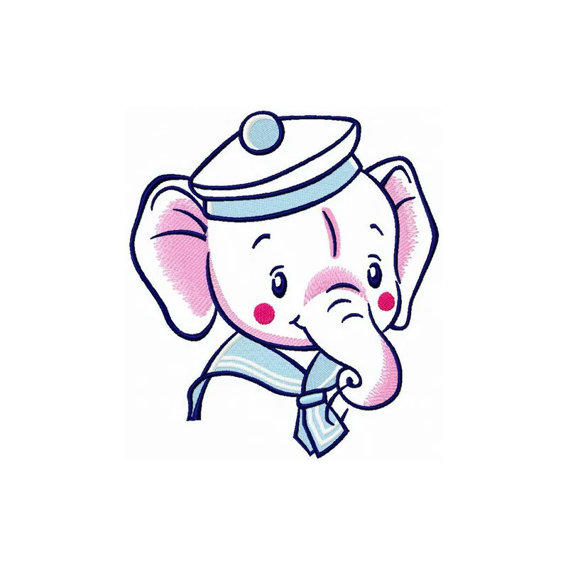 Elephant boy embroidery design featuring a young child with a playful elephant motif