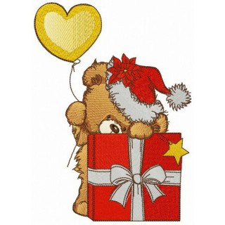 Santa gave present embroidery design - Embroidery Design