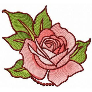 Rose with beads embroidery design - Embroidery Design