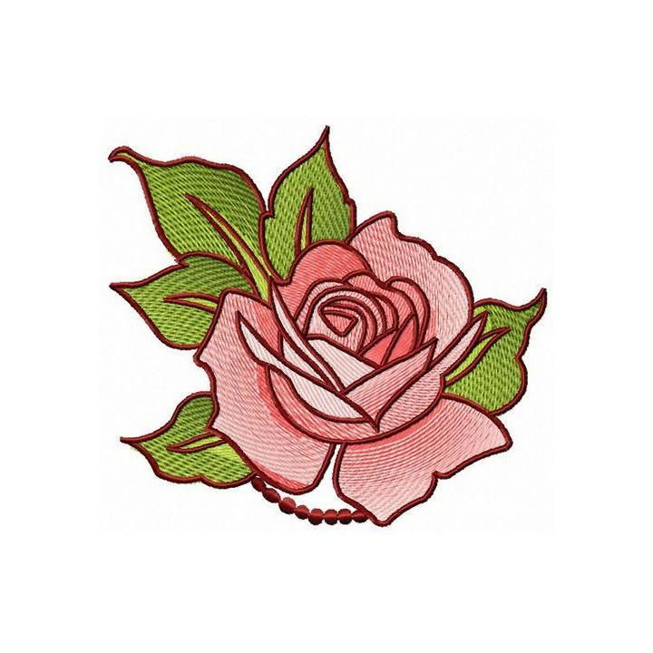 Rose with beads embroidery design - Embroidery Design