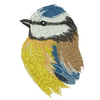 Blue tit portrait embroidery design - Embroidery Design
