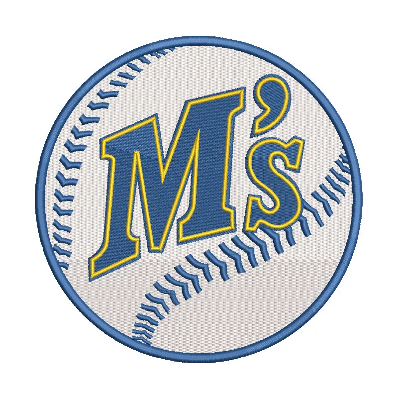 Seattle Mariners MLB Baseball vintage logo embroidery design featuring the iconic team logo in vibrant colors.