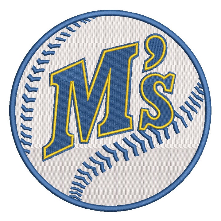 Seattle Mariners MLB Baseball Vintage logo embroidery design - Embroidery Design