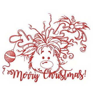 Deer's costume of Christmas tree embroidery design - Embroidery Design