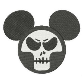 Mickey with skull mask embroidery design - Embroidery Design