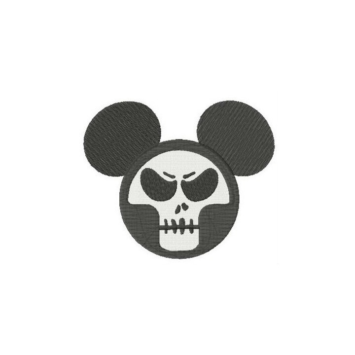 Mickey with skull mask embroidery design - Embroidery Design