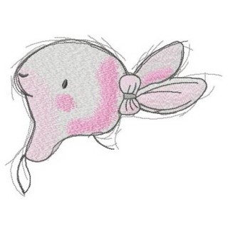 Marvelous bunny girl muzzle embroidery design - Embroidery Design