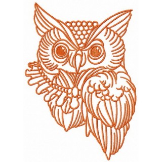 Owl with collar embroidery design - Embroidery Design