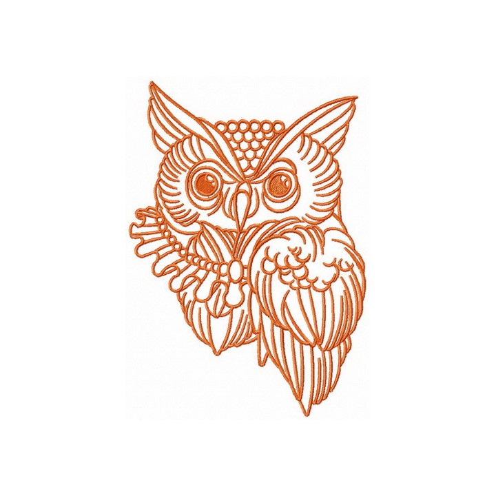 Owl with collar embroidery design - Embroidery Design
