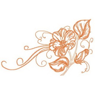 Cute composition with bindweed embroidery design - Embroidery Design