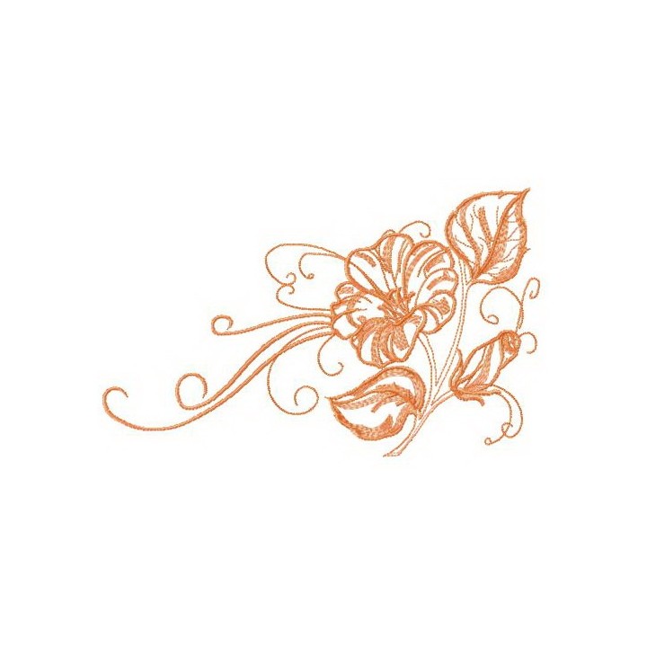 Cute composition with bindweed embroidery design - Embroidery Design