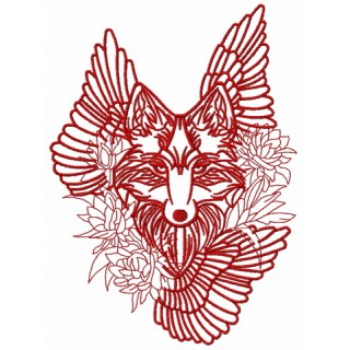 Tribal wolf 4 embroidery design - Embroidery Design