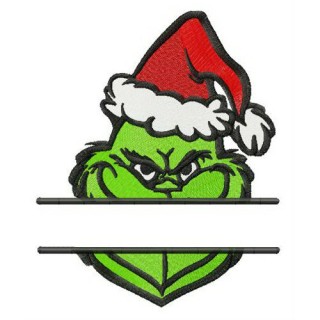 Grinch monogram embroidery design - Embroidery Design