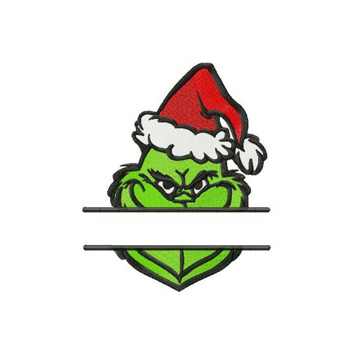 Grinch monogram embroidery design - Embroidery Design
