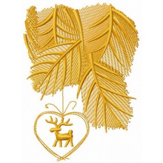 Christmas ball with deer embroidery design - Embroidery Design