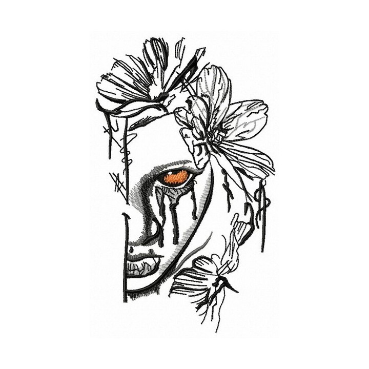 Offended demon embroidery design - Embroidery Design