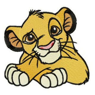 Pensive Simba embroidery design - Embroidery Design