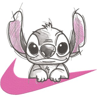 Stitch Love nike embroidery design - Embroidery Design