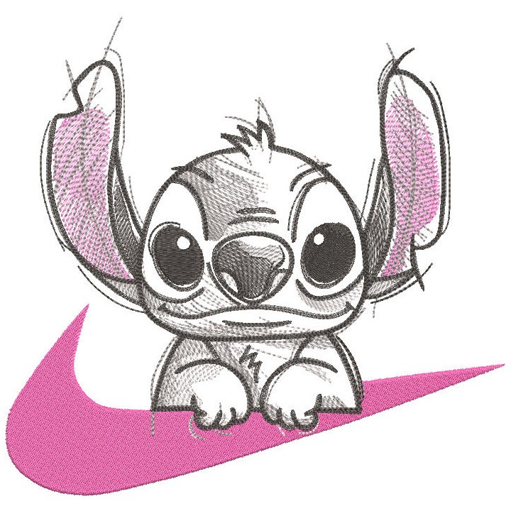 Stitch Love nike embroidery design - Embroidery Design