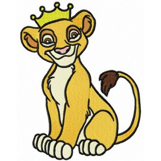 Crowned Simba embroidery design - Embroidery Design