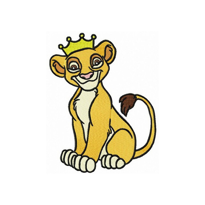 Crowned Simba embroidery design - Embroidery Design