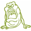 Green Ghostbuster one-colored embroidery design preview
