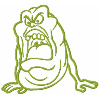 Green Ghostbuster one colored embroidery design - Embroidery Design